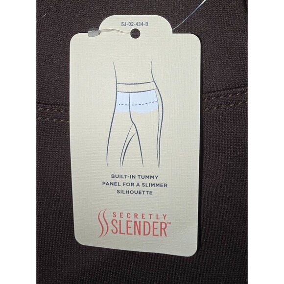 St. Johns Bay Womens Skinny Leg Ponte Pants Medium Chocolate Brown Stretch Comfo - Picture 5 of 8